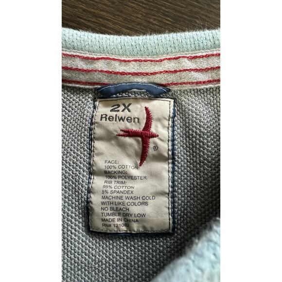Relwen Windsurf Pocket Crewneck Sweatshirt Light Blue Huckberry Gorp‎ 2X - Picture 3 of 3